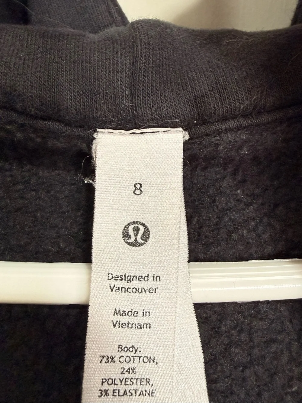 Lululemon Scuba Hoodie Full Zip Black Camo Size 8
